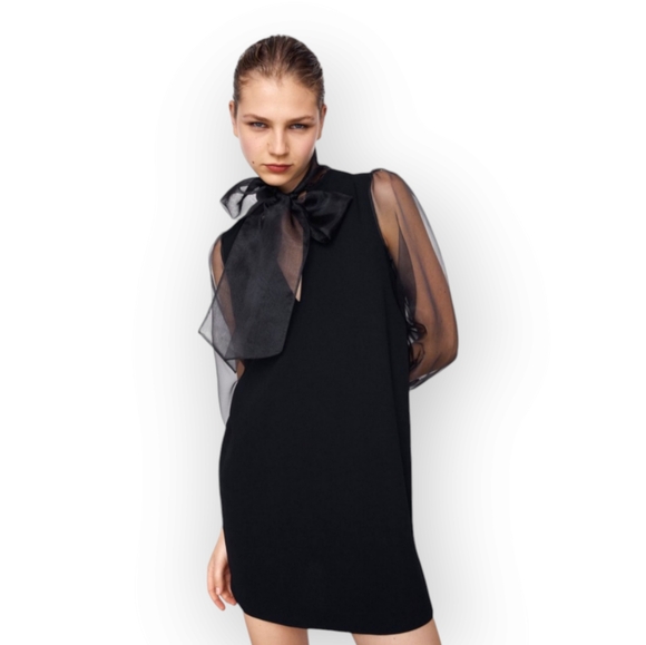 NWOT Zara Black Ruffle Dress 🌹🌴 - Picture 1 of 12